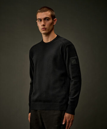 Pull Col Rond en Laine Mérinos Noir CP METROPOLIS SERIES