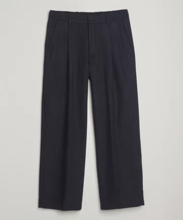 Pantalon laine mélangée Marine rayée NN07