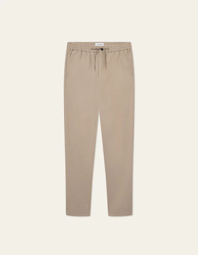 Como_Tapered_Textured_Drawstring_Pants-Pants-LDM501106-810810-Dark_Sand