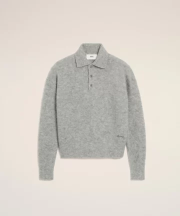 Polo en Alpaga Gris AMI PARIS
