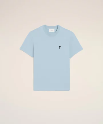 Tee-shirt Bleu Cœur Noir AMI PARIS