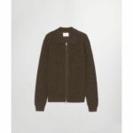 Gilet Zippé ajouré marron en coton NN07