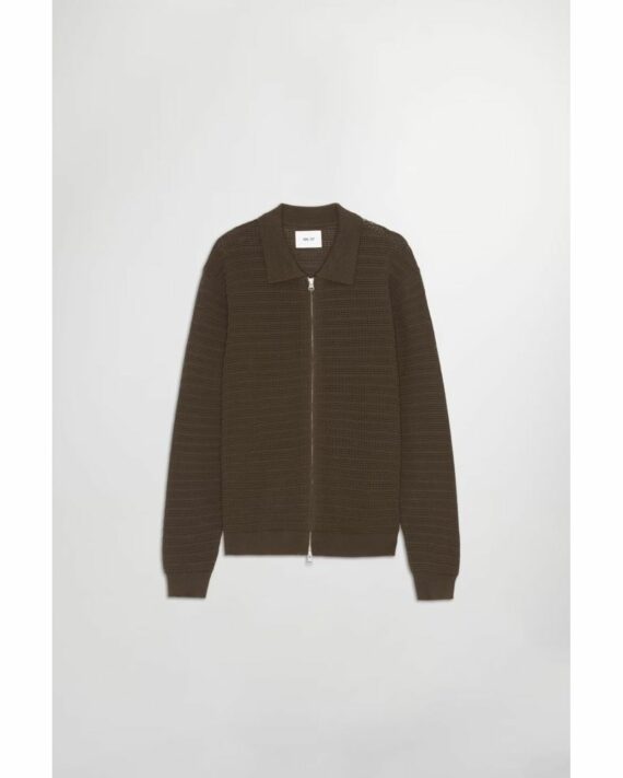 pull-gustav-ls-zip-brun-fonce