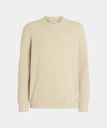 Pull en maille côtelée beige NN07