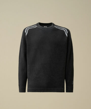 Pull col rond en chenille marine CP COMPANY