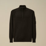 Pull Demi Zip Laine Noir CP COMPANY