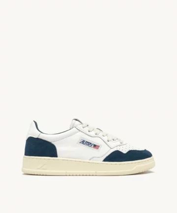 Baskets Médalist Low En Daim Et Cuir Blanc Et Marine AUTRY