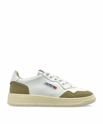 Baskets Médalist Low En Daim Et Cuir Blanc Et Vert AUTRY