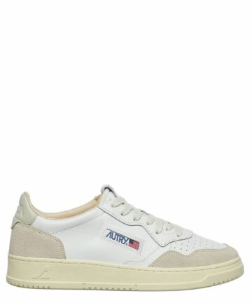 Baskets Médalist Low En Daim Et Cuir Blanc Et Ecru AUTRY