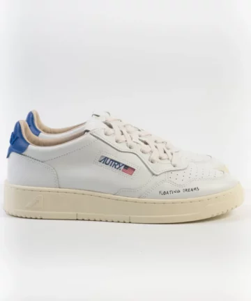 Baskets Medalist Low  En Cuir Blanc Et Bleu AUTRY