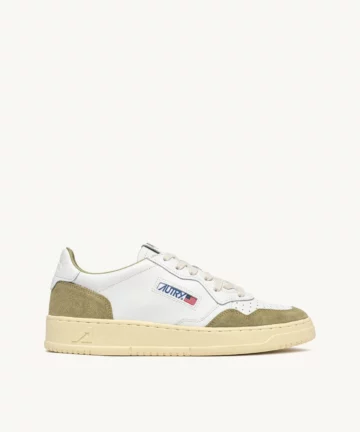 Baskets Médalist Low En Daim Et Cuir Blanc Et Vert AUTRY