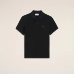 Polo Noir Ami De Cœur Rouge AMI PARIS