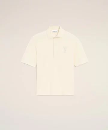 Polo Blanc Cœur En Crochet AMI PARIS