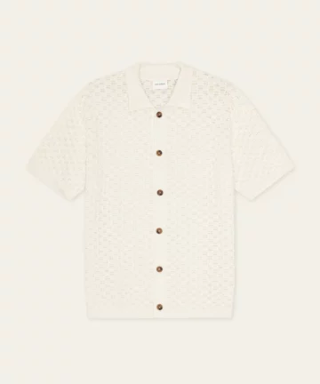 Chemise Manches Courtes En Maille Blanc LES DEUX