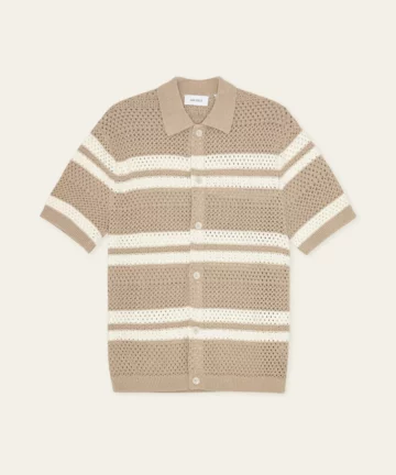 Chemise Manches Courtes En Maille Structurée Beige LES DEUX