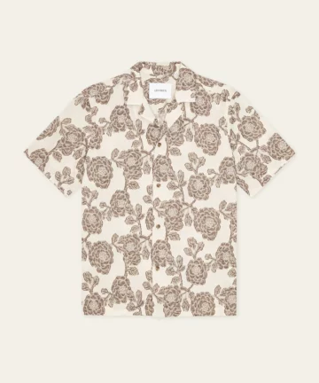 Chemise Manches Courtes Motif Floral Beige LES DEUX