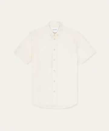 Chemise Manches Courtes Coton Et Lin Beige LES DEUX