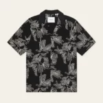 Chemise Manches Courtes Broderie Florale Noir LES DEUX