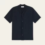 Chemise Manches Courtes En Maille Fine Motif Dos Marine LES DEUX