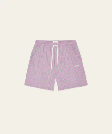 Short De Bain A Rayures Texturé Rose LES DEUX