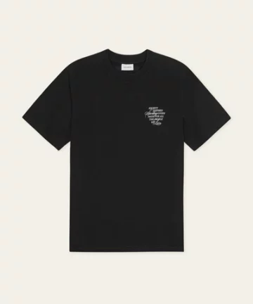 Tee-shirt En Coton Imprimé Devant Et Dos Noir LES DEUX