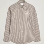 Chemise En Coton Pima Rayé Marron NN07