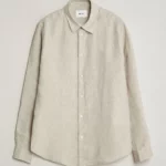 Chemise Manches Longues En Lin Beige NN07