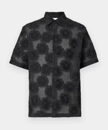 Chemisette Légère Motif Floral Noir NN07