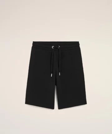 Short Taille Elastiquée En Molleton Léger Noir AMI PARIS