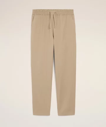 Pantalon Taille Elastiquée En Coton Beige AMI PARIS