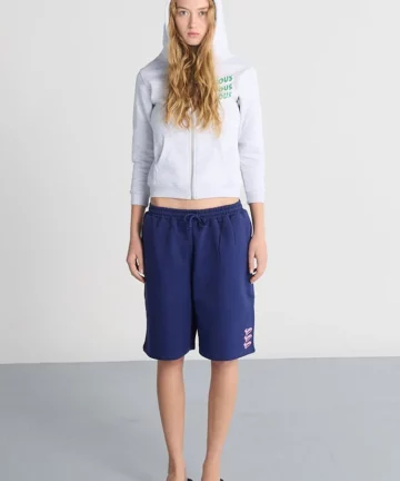 Short Molleton Brodé Marine BISOUS SKATEBOARDS