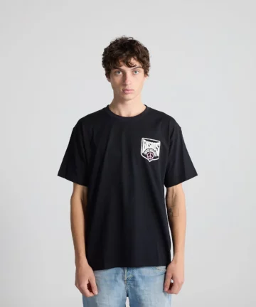 Tee-Shirt Unisexe Noir Blason Devant Et Dos BISOUS SKATEBOARDS