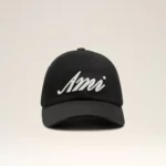 Casquette Empiècement Feutré Noir AMI PARIS