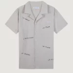 Chemise Manches Courtes Col Requin Gris MAISON LABICHE