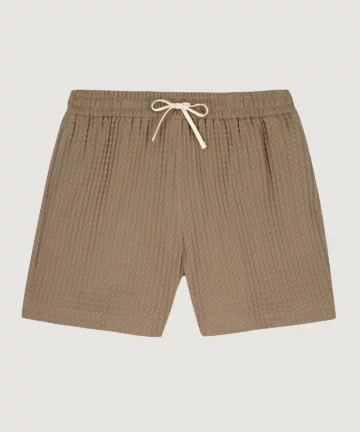 Short En Coton Gaufré Beige Foncé MAISON LABICHE