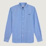 Chemise Rayée Brodée OUT OF OFFICE Bleu MAISON LABICHE