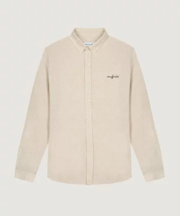 Chemise Lin Et Coton OVERCAFFEINATED Beige MAISON LABICHE