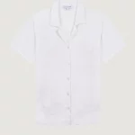 Chemise En Viscose Manches Courtes Col Requin Blanc MAISON LABICHE