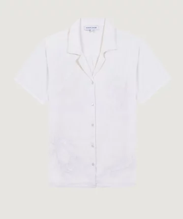 Chemise En Viscose Manches Courtes Col Requin Blanc MAISON LABICHE