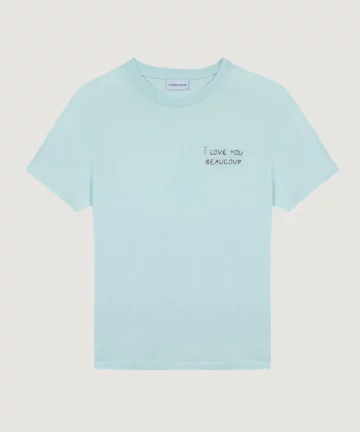 Tee-Shirt Popincourt ILOVEYOU Bleu Clair MAISON LABICHE