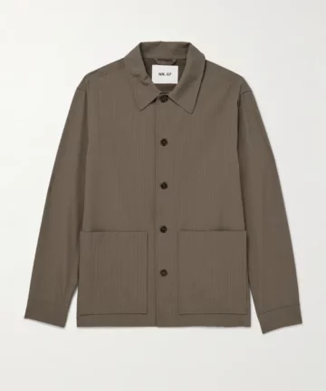 Veste Légère Texturée Marron Clair NN07