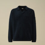 Pull col polo chenille marine CP COMPANY