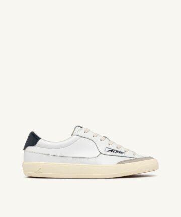 Baskets Windscape En Cuir Blanc Et Bleu Nuit AUTRY