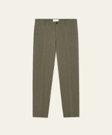 Pantalon Costume Rayé Vert LES DEUX