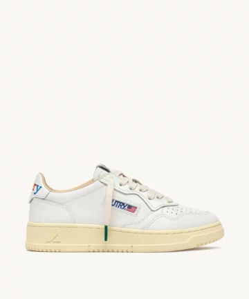 Medalist Low En Cuir Blanc Broderies Multicolores AUTRY