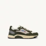 Baskets Hyperway Low En Mesh Et Daim Vert Et Blanc AUTRY