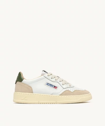 Baskets Médalist En Daim Et Cuir Blanc Et Vert Bronze AUTRY