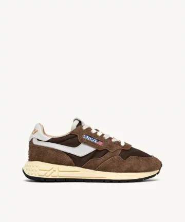 Baskets Reelwind Low En Nylon Et Daim Blanc Et Marron AUTRY