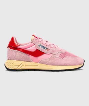 Baskets Reelwind En Cuir Suédé Rose Et Rouge AUTRY