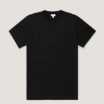 T‑shirt en coton brossé noir SUNSPEL